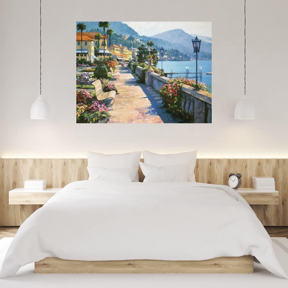 Fine Art Canvas Fine Art Canvas Bellagio Promenade Canvas Print by Artist Behrens International Group, Inc. for Living Room, Bedroom, Bathroom, Kitchen, Office, Bar, Dining & Guest Room - Ready to Hang - 43"W x 32"H