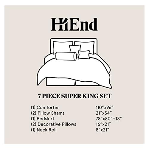 H HIEND ACCENTS Paseo Road by HiEnd Accents | Cheyenne Western Bedding 7 Piece Super King Comforter Set, Turquoise Faux Leather Rustic Cabin Theme Bed Set, Comforter Sets with Bed Skirt, Shams, Decorative Pillows
