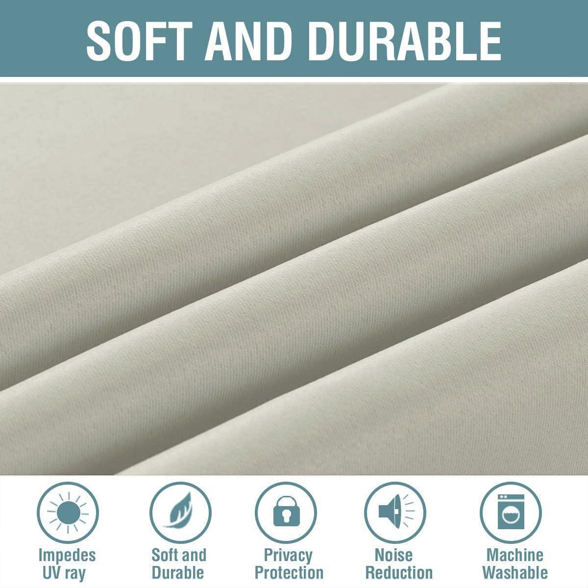 H.VERSAILTEX H.VERSAILTEX Blackout Curtain for Living Room Thermal Insulated Window Treatment Curtain Extra Long 96 inch Length Energy Saving Solid Grommet Top Blackout Drape, One Panel, Pale Oak, 52" W x 96" L