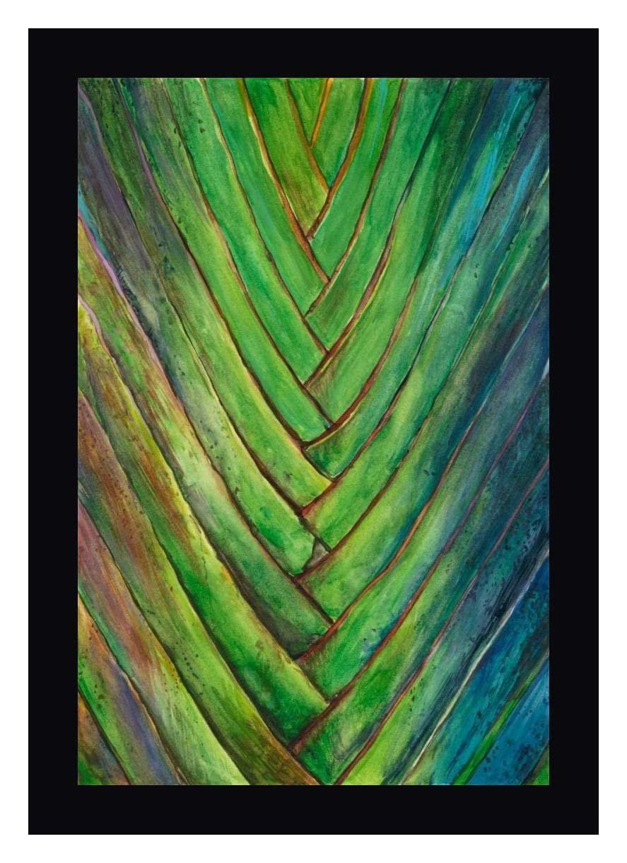 Canvas Art USA Tropical Crop I by Melissa Wang - 25\" x 36\" Framed Canvas Art Print - Black Frame - Ready to Hang