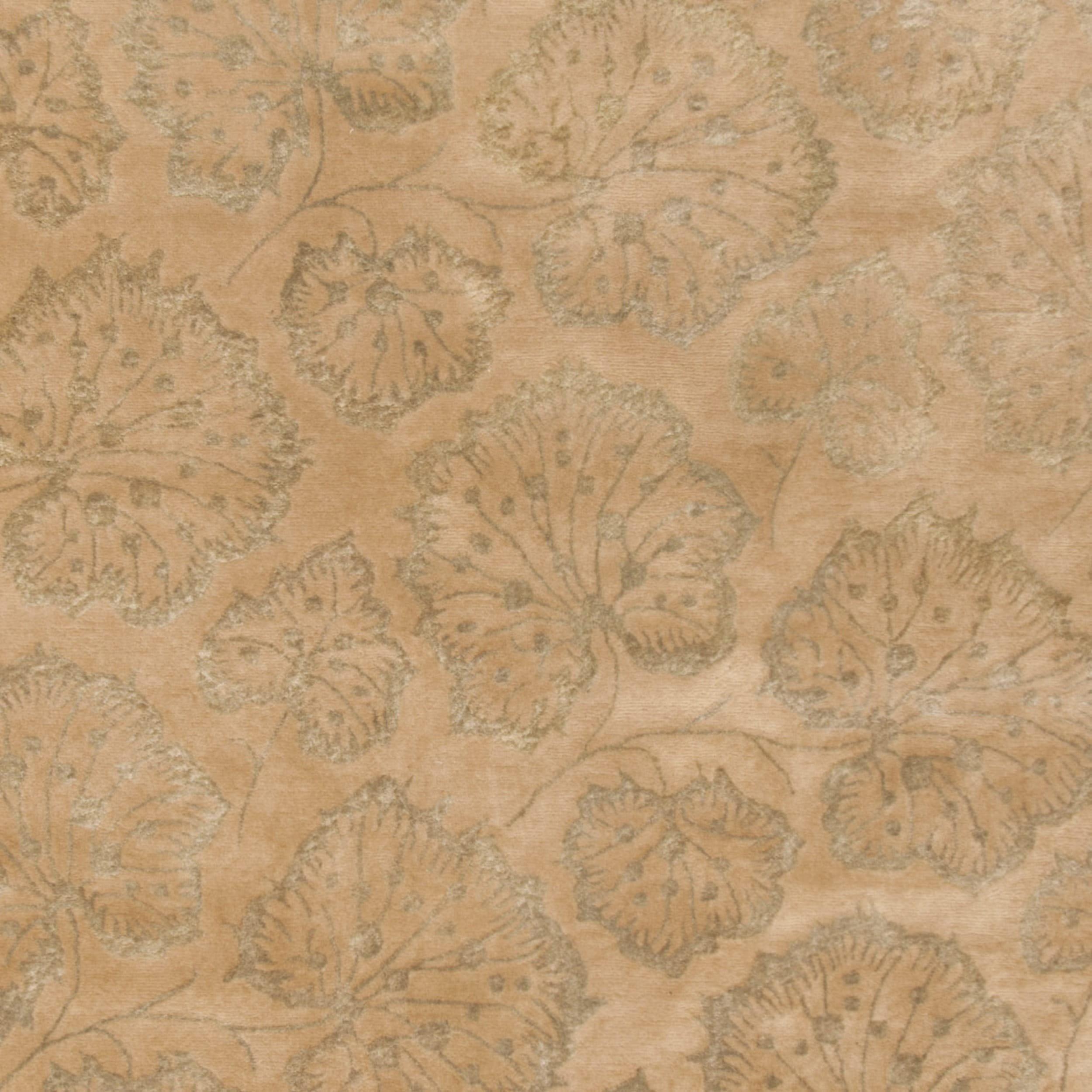 Safavieh MARTHA STEWART x SAFAVIEH 8'6" x 11'6" Toffee MSR3260D Handmade Geranium Leaf Wool & Viscose Area Rug