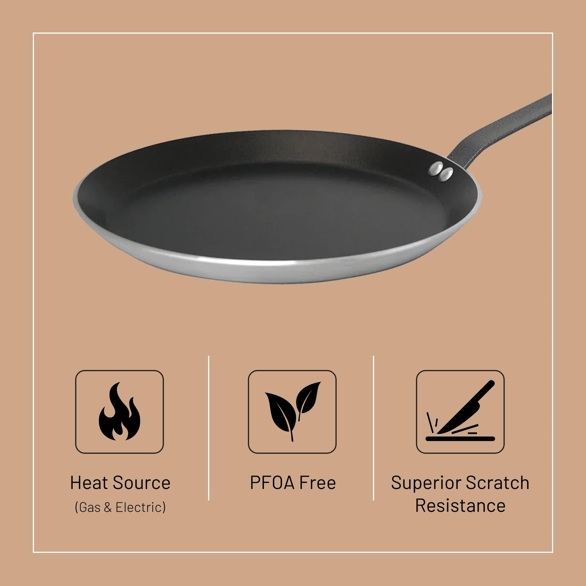 De Buyer de Buyer CHOC Nonstick Crepe & Tortilla Pan - 10.25 - Ideal for Making & Reheating Crepes, Tortillas & Pancakes - 5-Layer PTFE Coating - PFOA Free - Made in France
