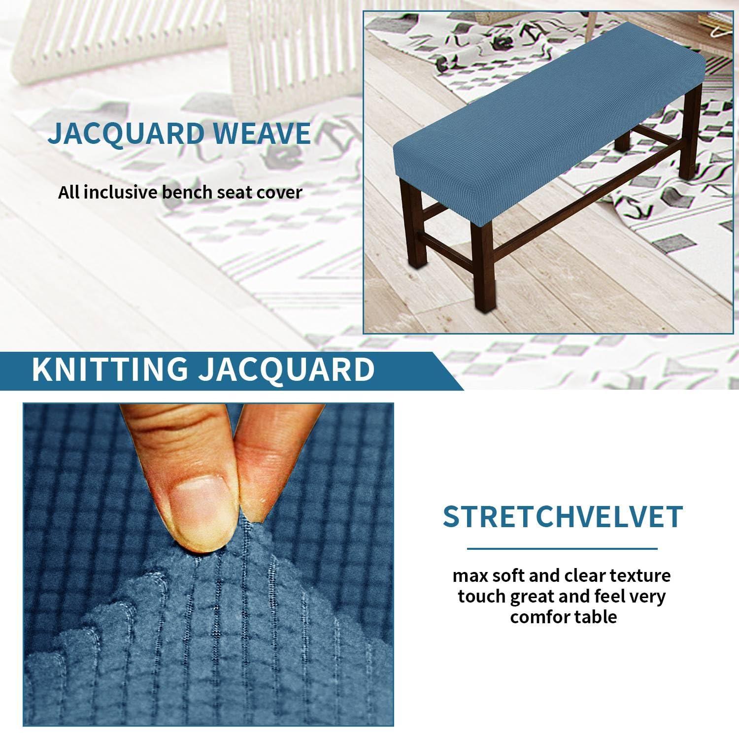 BRYER Bench Covers for Dining Room Kitchen Dinner Table, Removable Washable Bench Slipcover Seat Protector Cover for Cushion Chair Bedroom,Green,L