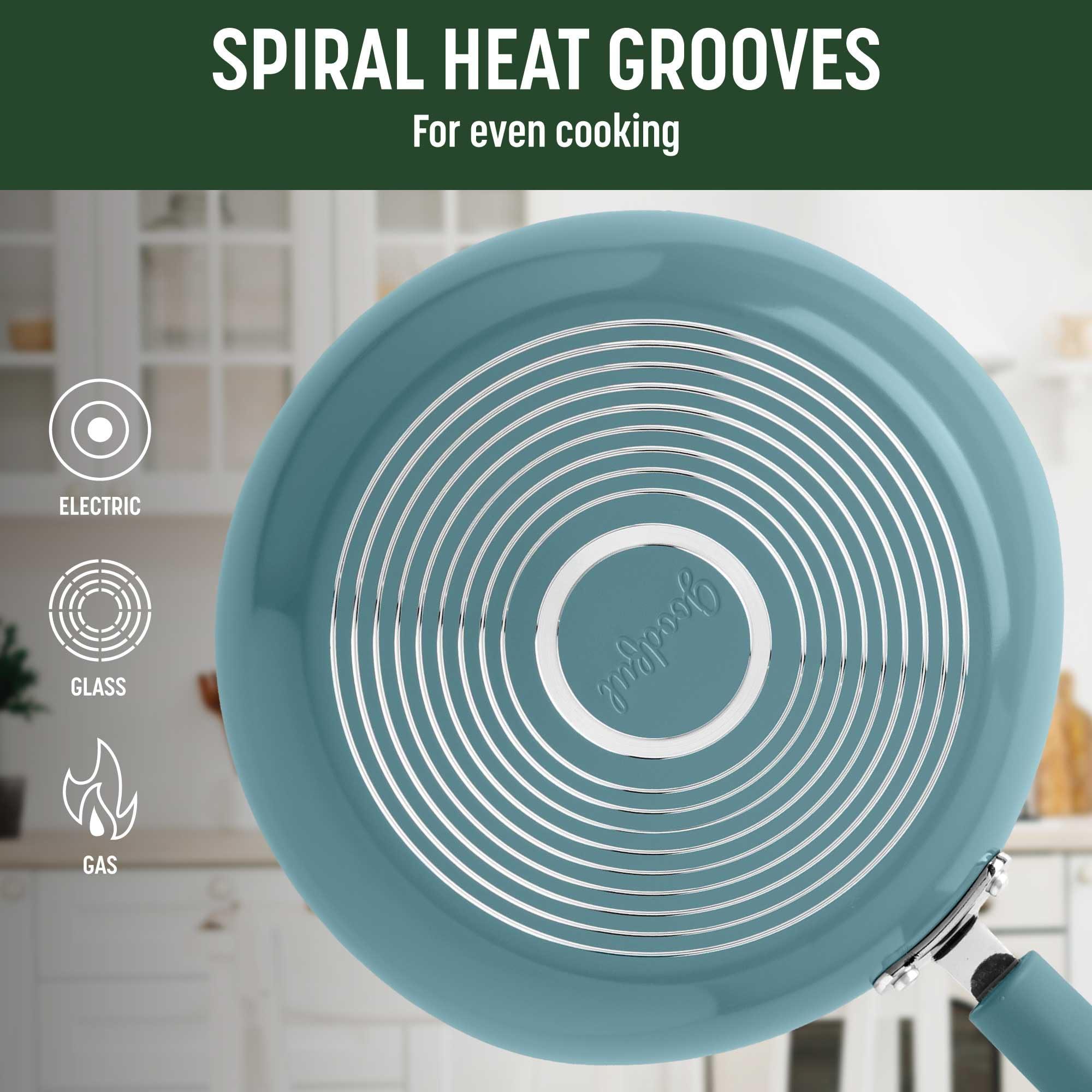 Goodful Goodful Ceramic Nonstick Pots and Pans Set, Premium Ceramic Coating Made without PFOA, PTFE or PFAS, Dishwasher Safe, 12-Piece, Turquoise