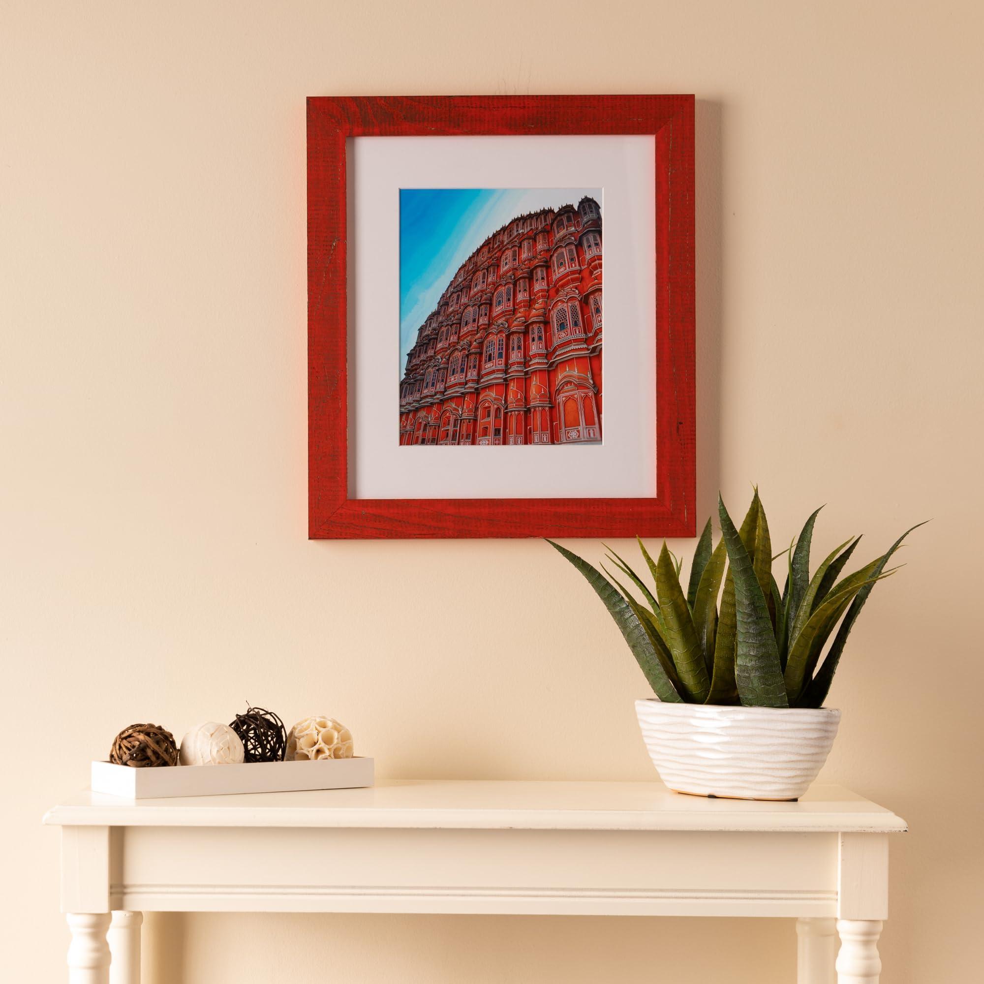 ArtToFrames ArtToFrames 60x90 CM / 23.62x35.43 INCH Red Picture Frame, This 1.50 Inch Custom Wood Poster Frame is Red - Comes with Economy Acrylic and Corrugated Backing (CMWOMSM-ECO150-RED-60x90)