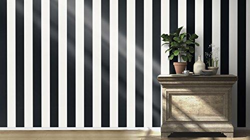 Rasch Rasch, “Just Me” Paper Wallpaper, Graphic Design, Striped, Black and Cream/White Colour, 286694