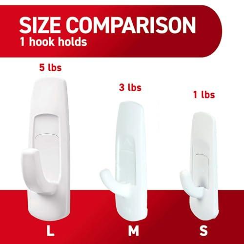 Command Command Large Utility Hooks, Holds up to 5 lb, 7 Hooks and 12 Command Strips, Damage Free Hanging Wall Hooks with Adhesive Strips, No Tools Adhesive Hooks for Hanging, Organization and Storage