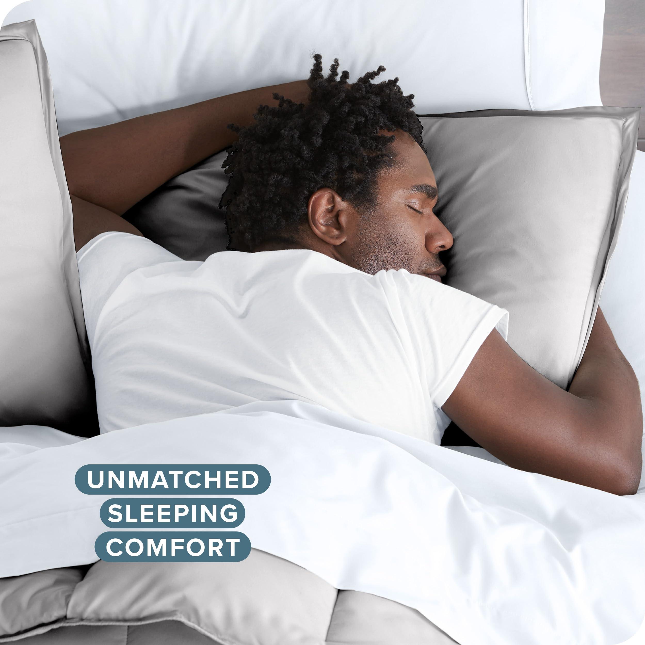 Bare Home Bare Home Bedding Duvet Cover Queen Size - Premium 1800 Super Soft Duvet Covers Collection - Lightweight, Cooling Duvet Cover - Soft Breathable Bedding Duvet Cover (Queen, Light Grey)