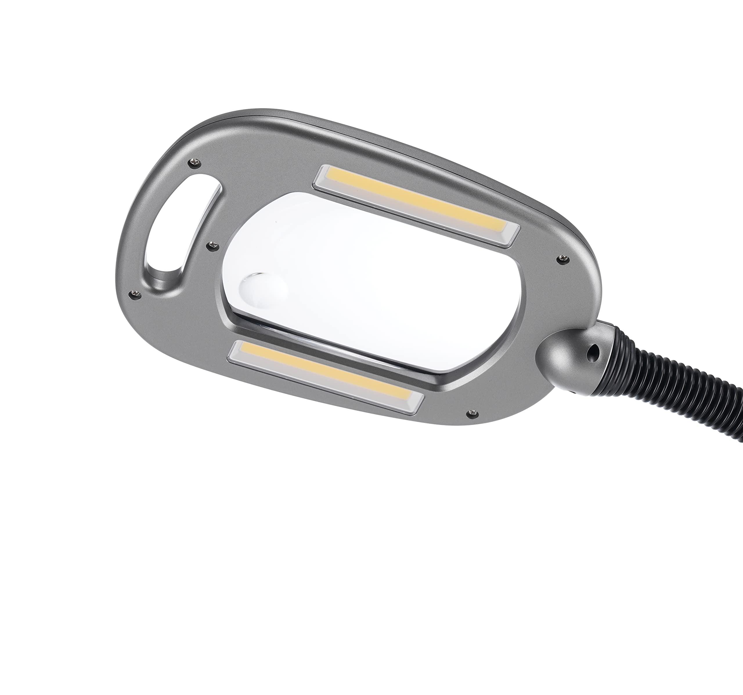 LIGHT IT! LIGHT IT! By Fulcrum, 20072-401 MultiFlex LED Floor Magnifier Lamp, Silver, Single pack