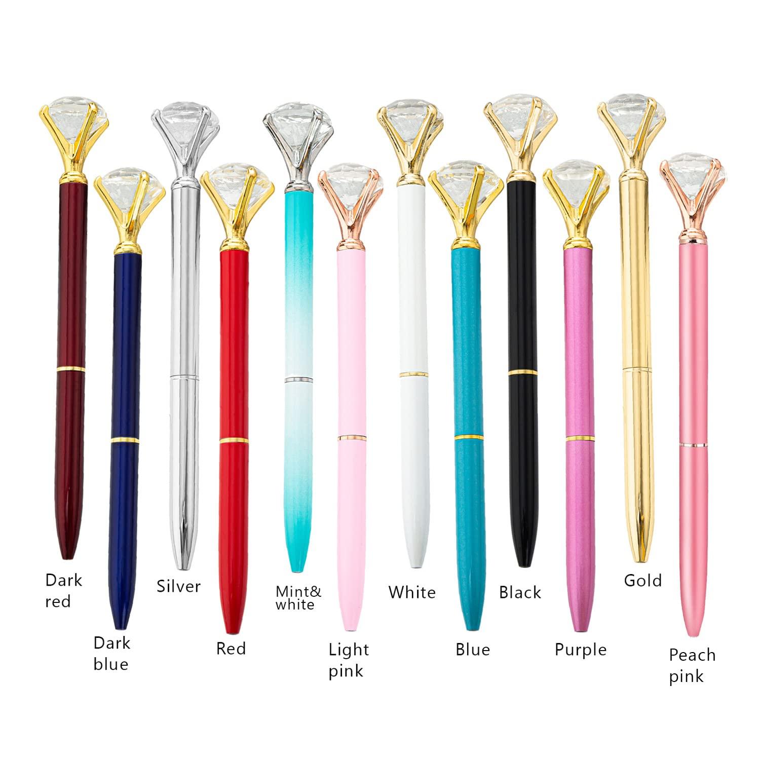 Generic Bridesmaid Gift for teachers Bridal Shower Bling pen Guest Bridal Party Planner Diamond wedding gift Pen bulk set birthday pen (100 PENS, Light pink)