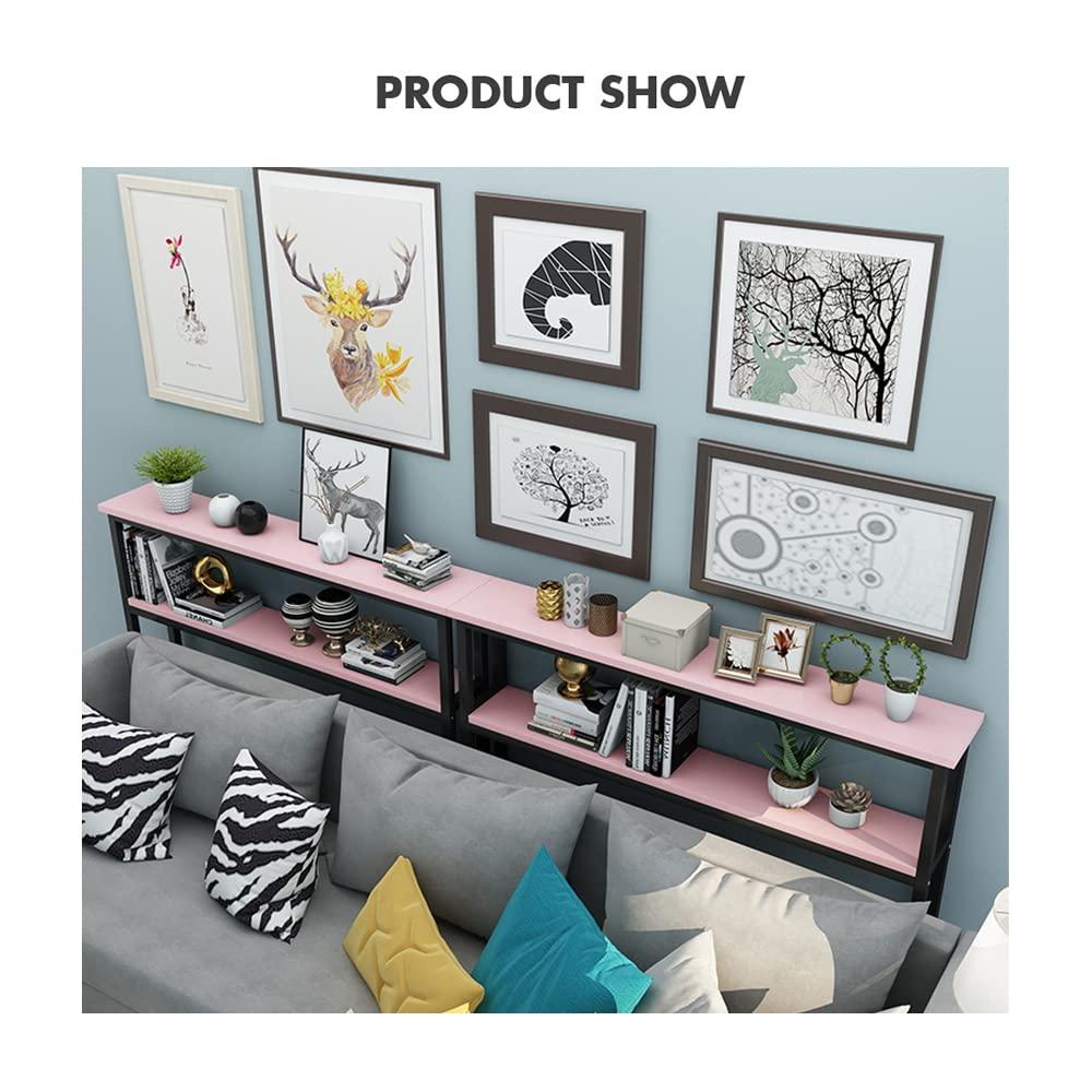 ALSODI ALSODI Double Layer Narrow Edge Console Table, Porch Entrance Console, Sofa Rear Shelf, Bedside Rear Console,B,80 * 20 * 100cm