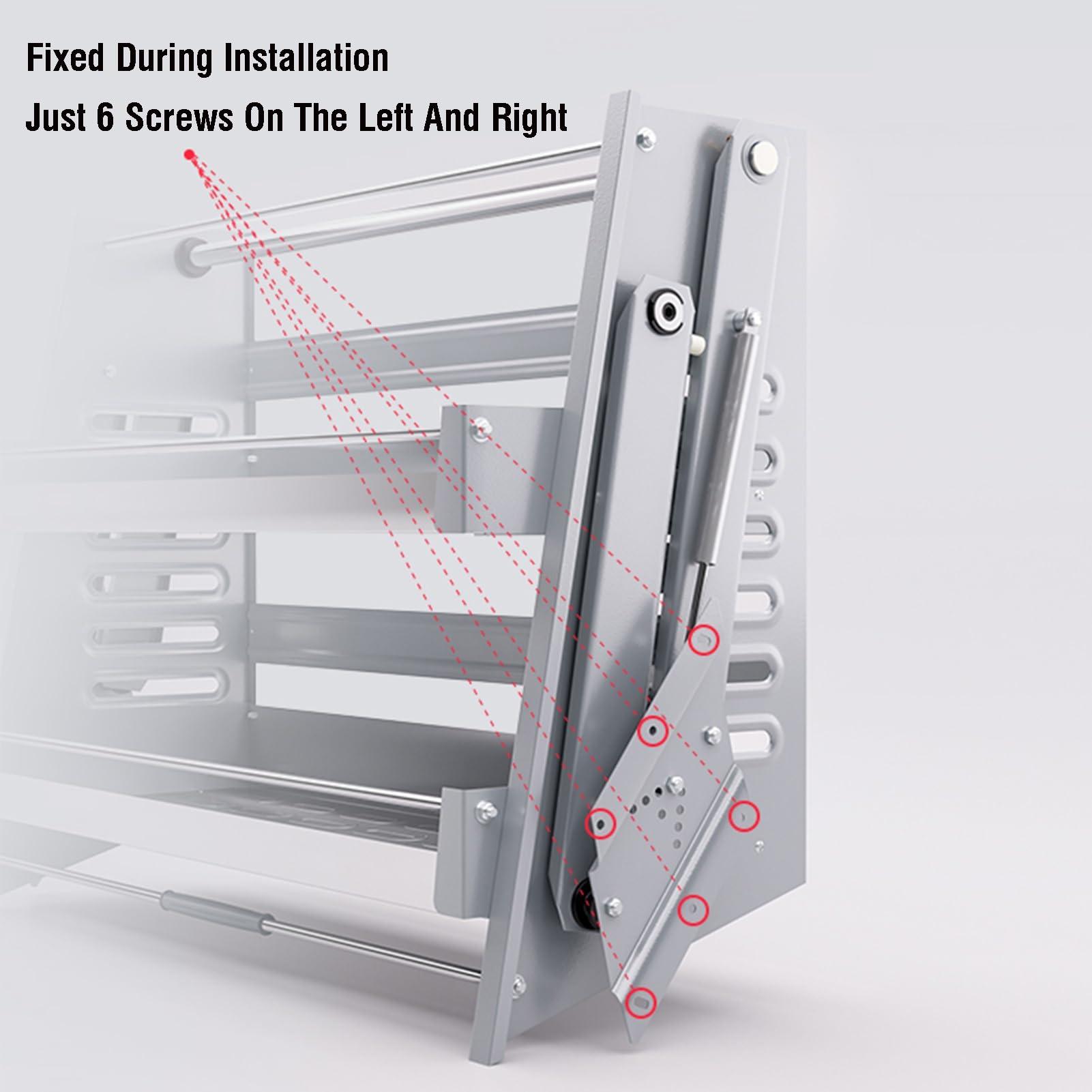 IURDSGIEOOOEWSU Pull Down Cabinet Shelf,Kitchen Shelf Lifting Basket,High Cabinet Pull Down Shelf,Suitable for Kitchen,Bar,Cafe Cabinet and Pantry,Load Bearing 20kg (Size : 66x30x58cm) ()