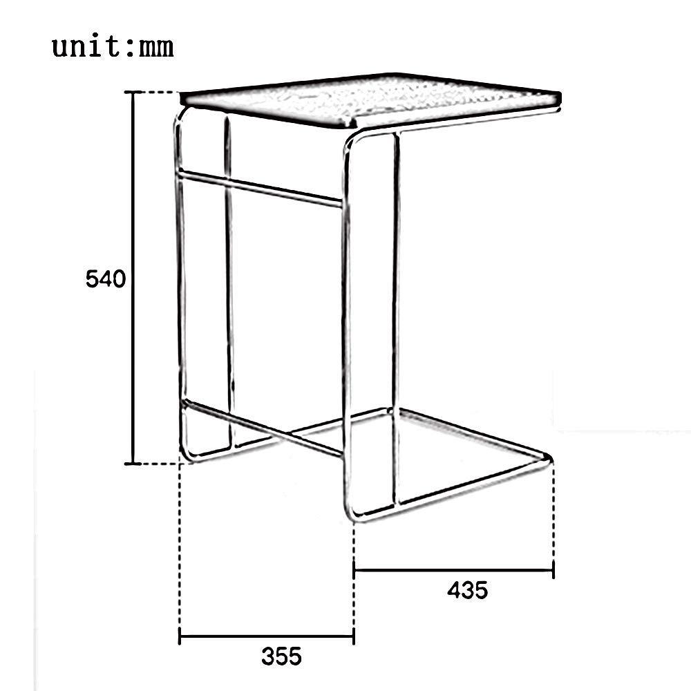 WDFYJ WDFYJ Side Table Solid Wood Desktop + Wrought Iron Table Frame Sofa Living Room Bedroom Snack Table 2 Colors(Black)