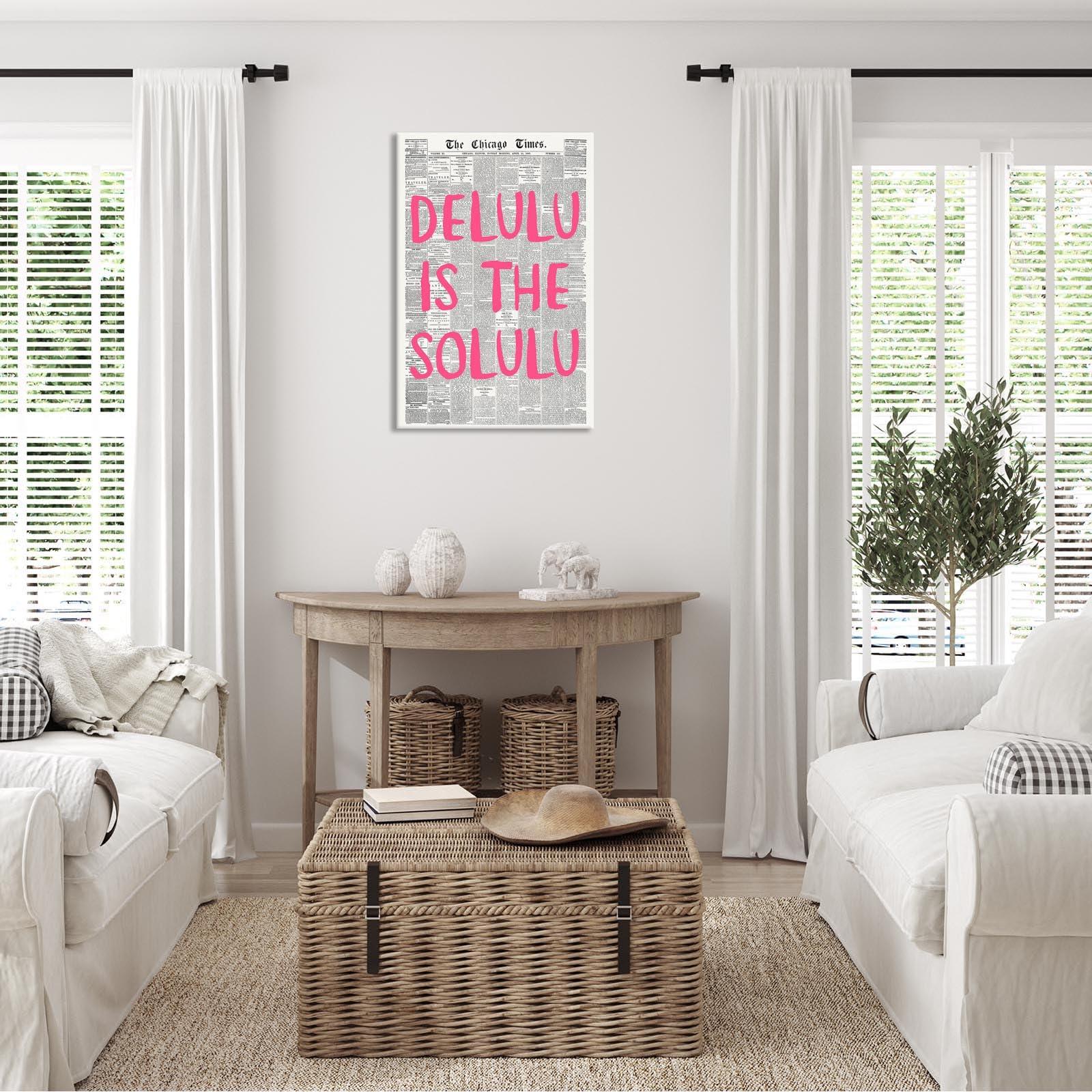 Generic Pink Font Trendy Newspaper Wall Art Retro Black And White Affirmation Quote Canvas Posters Funky Girls Preppy Room Aesthetic Prints Painting For Apartment Bedroom Decor 12x16in Framed