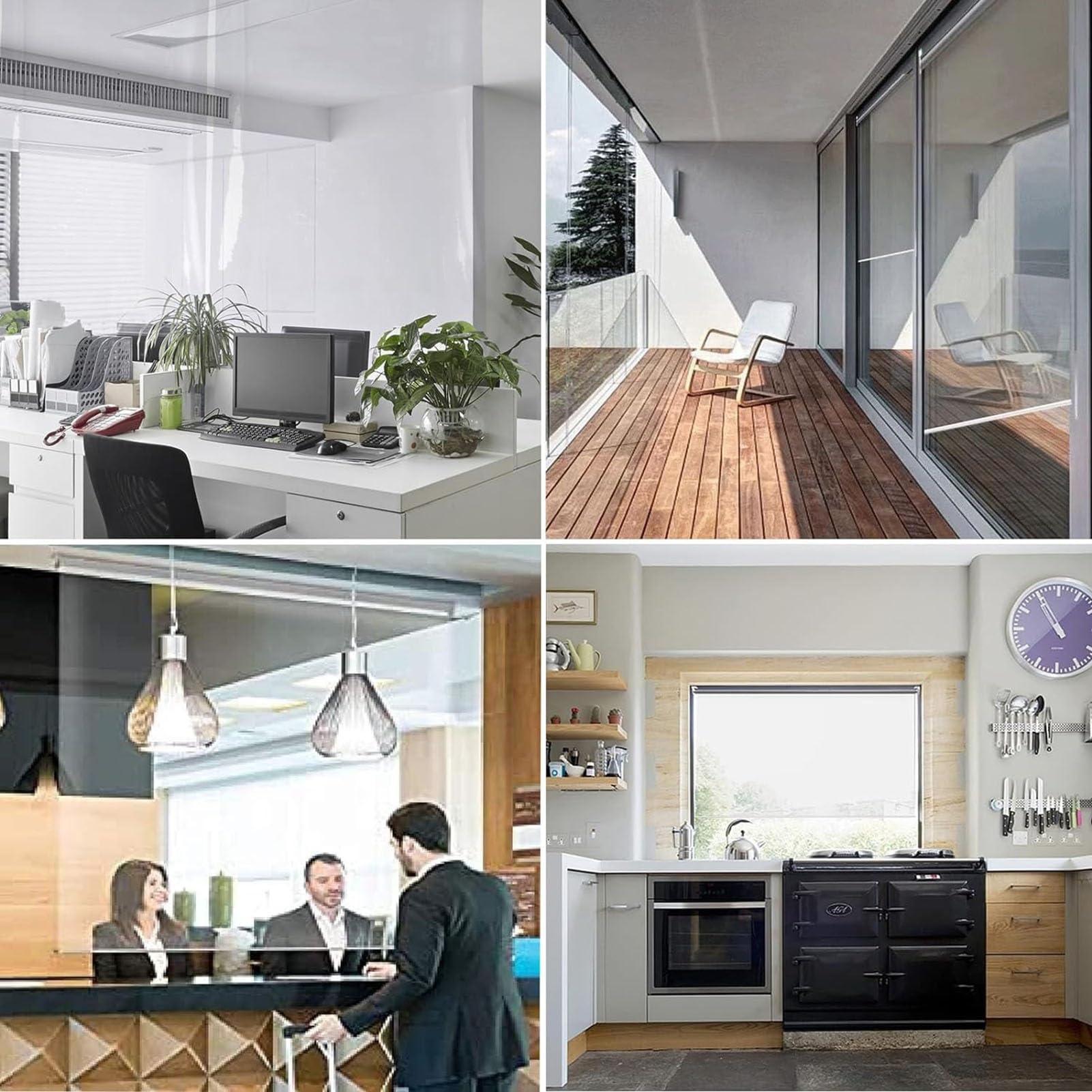 HOFSSI Outdoor Clear Pvc Roller Blinds, Transparent Waterproof Roll Up Blinds, Rainproof Window Roller Shades, Plastic Windproof Curtains for Gazebo/patio/pergola Home Office Window Balcony ( Size : 70x120cm