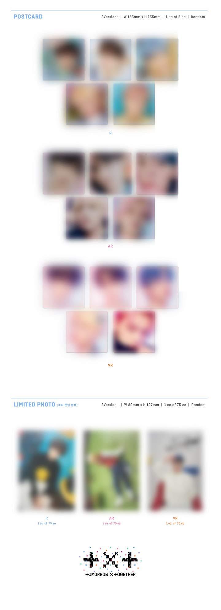 TXT TXT Minisode 1 : Blue Hour 3rd Mini Album 3 Version SET CD+128p PhotoBook+2p Sticker+Lyric Paper+43p Behind Book+1p PhotoCard+1p PostCard+Tracking Sealed