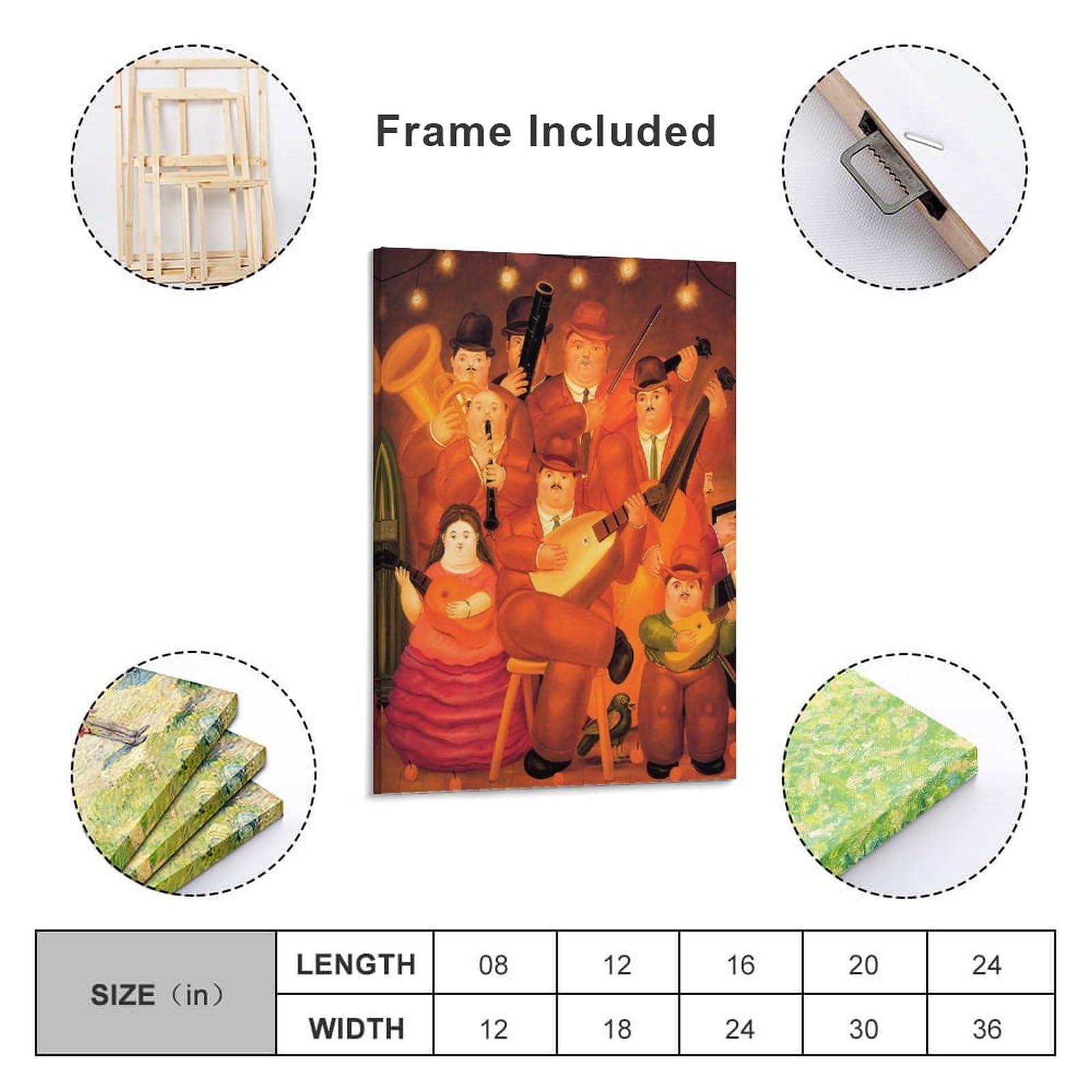 Generic Fernando Botero The Musicians Wall Art Poster Gifts Bedroom Prints Home Decor Hanging Picture Canvas Painting Posters 24x36inch(60x90cm)