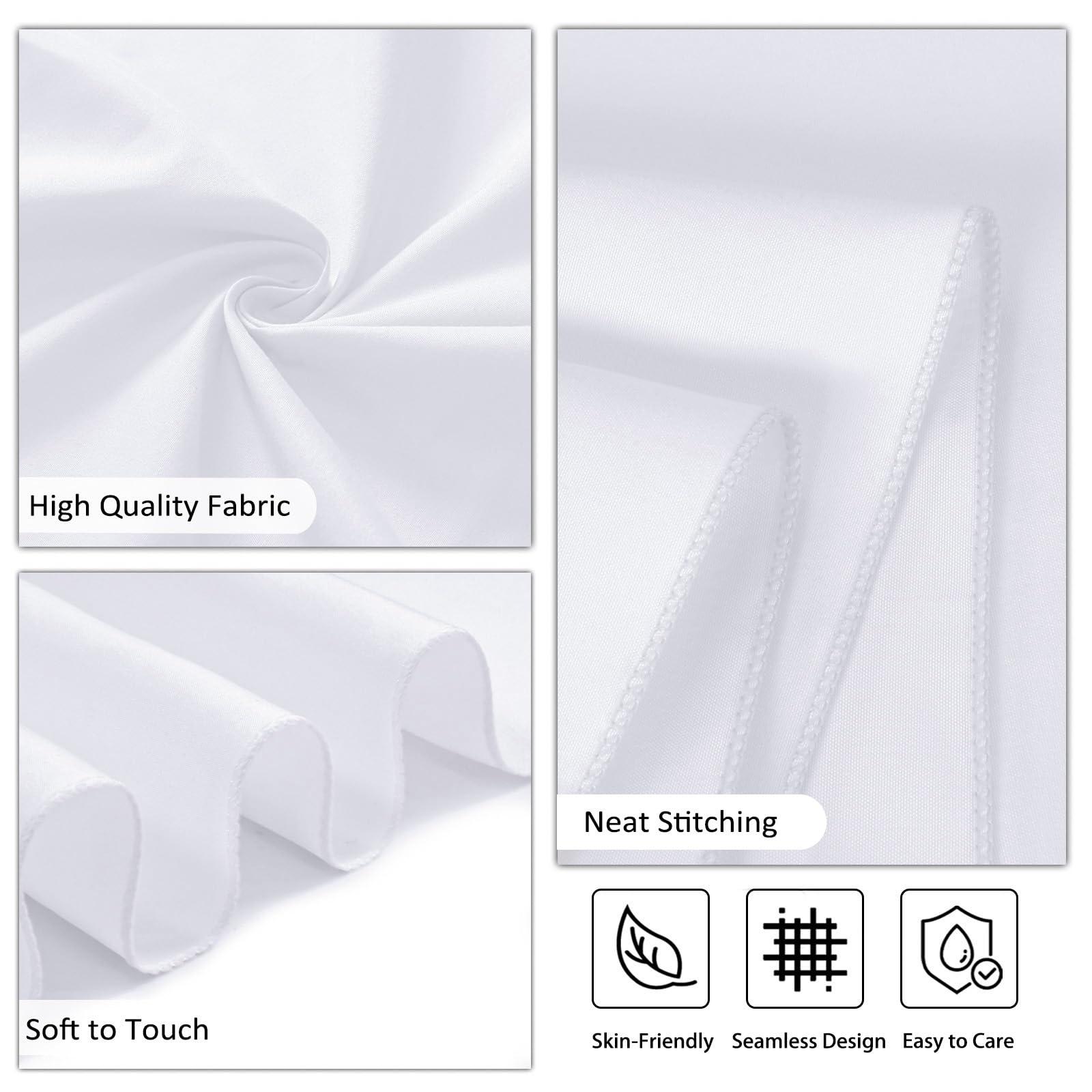 Heneger 12 Pack White Round Tablecloth 120 Inch White Table Cloth Stain and Wrinkle Resistant Round White Tablecloths Reusable and Washable Polyester Fabric Table Covers for Buffet Wedding Party and Banquet