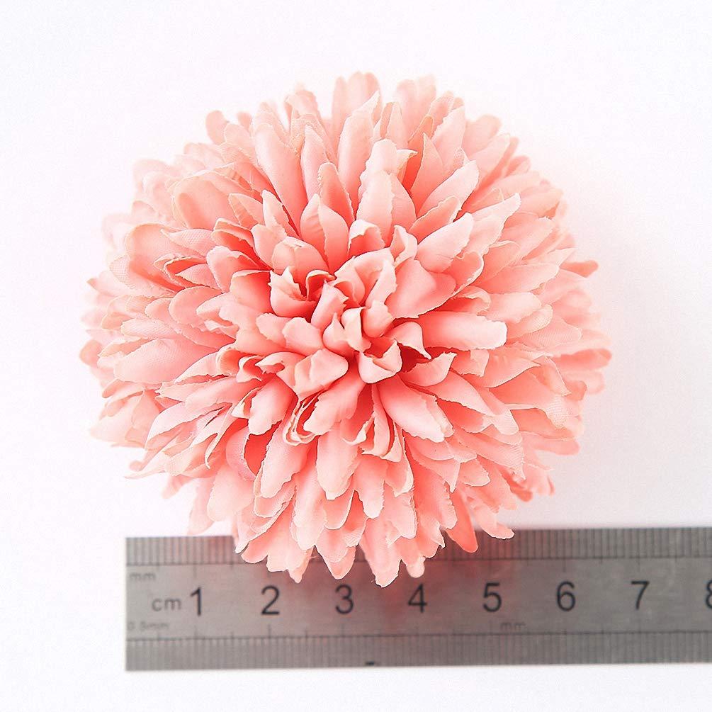 Citinny Citinny 2pcs Silk Artificial Flower Head Wedding Home Decoration DIY Wreath Gift Box Craft Fake Flower Milk White