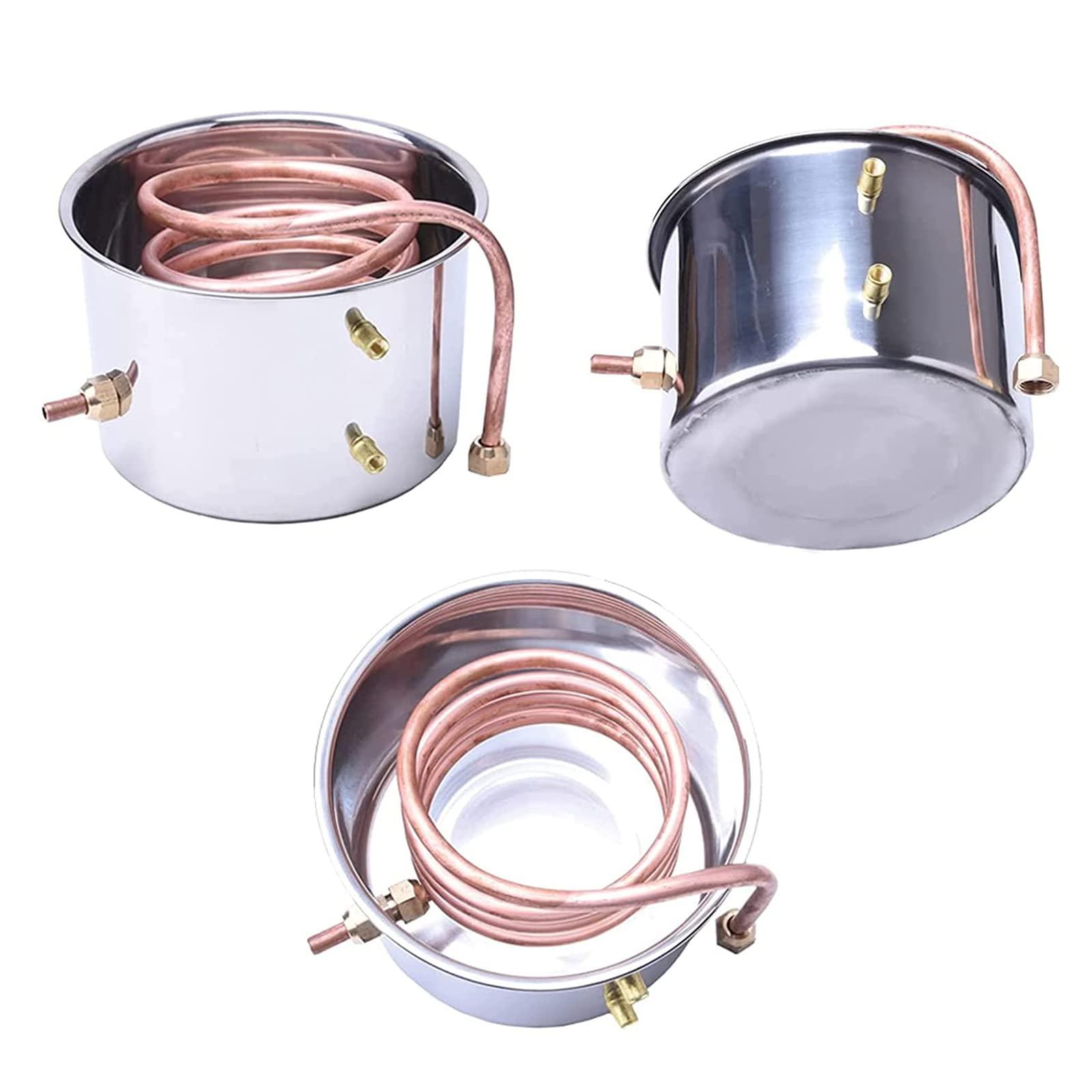 XXJJ XXJJ Moonshine Still Distiller Stainless Steel Water Distiller Copper Tube, Home Brewing Kit Build-in Thermometer for DIY Whisky Wine Brandy Spirits,6l/1.5gal