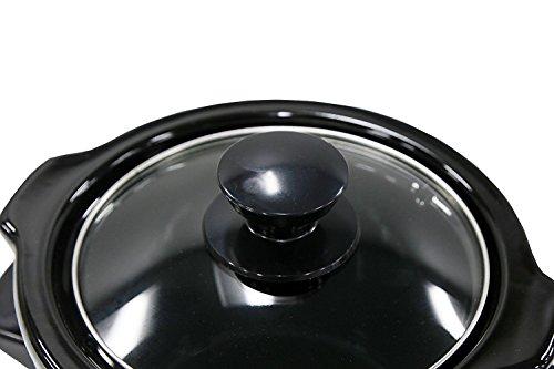 Elite Gourmet Elite Gourmet MST-250XS Electric Slow Cooker Ceramic Pot, Adjustable Temp, Entrees, Sauces, Stews & Dips, Dishwasher Safe Glass Lid & Crock, 1.5 Quart, Stainless Steel