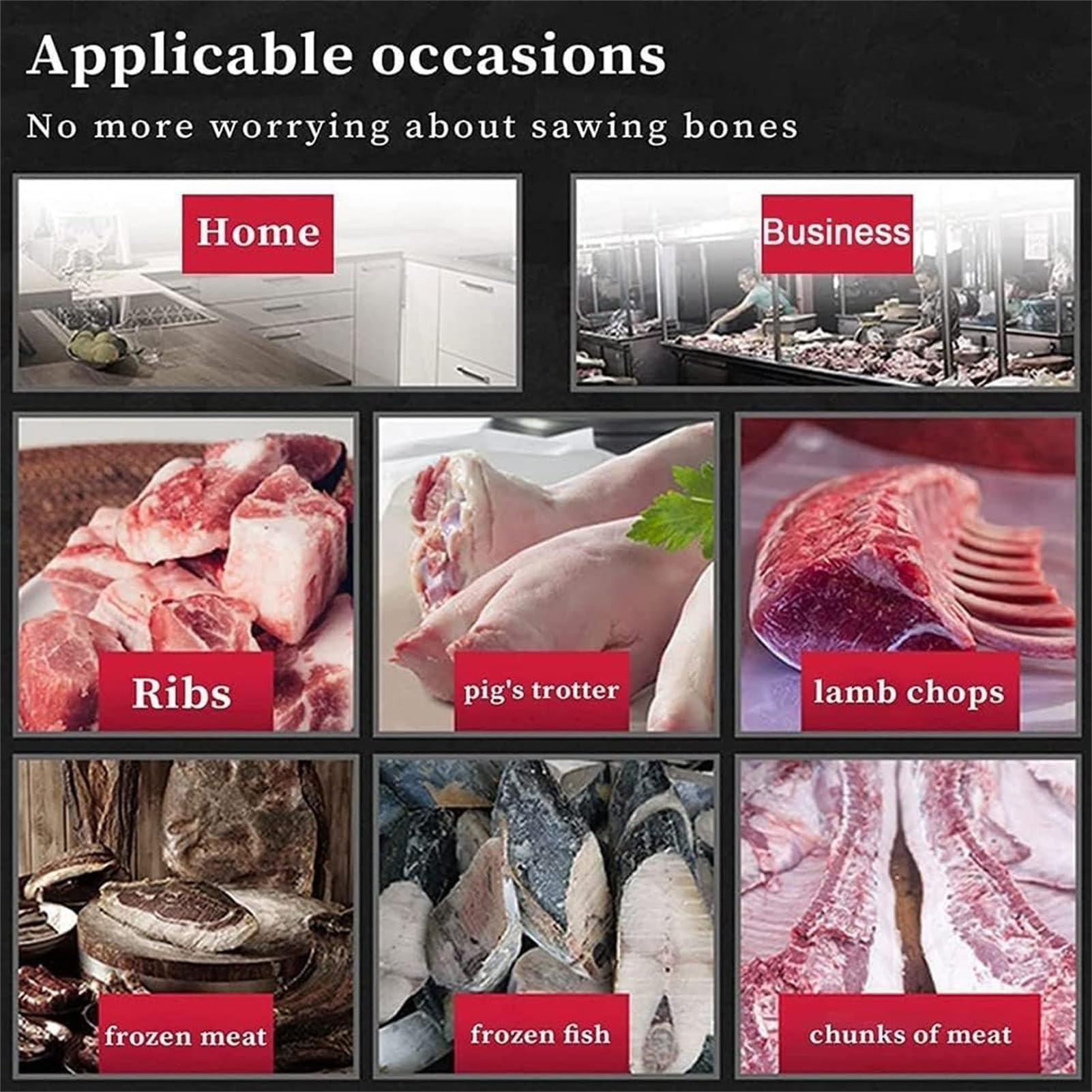 COMAAM 1300W Electric Bone Saw Machine, Butcher Cutting Machine with Bandsaw,Electric Hand Saw Meat Cutter for Restaurant Cutting Fish Pig\'s Hoof Beef