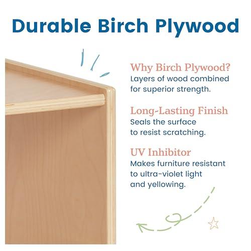 ECR4Kids ECR4Kids 2-Section Coat Locker with Bench, Classroom Furniture, Natural