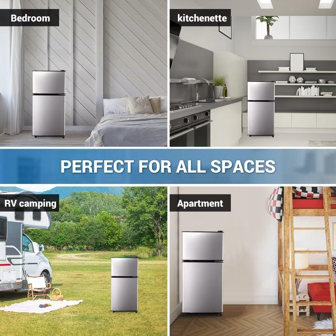 Tymyp Tymyp FLS-80-SILVER Compact Fridge, Silver