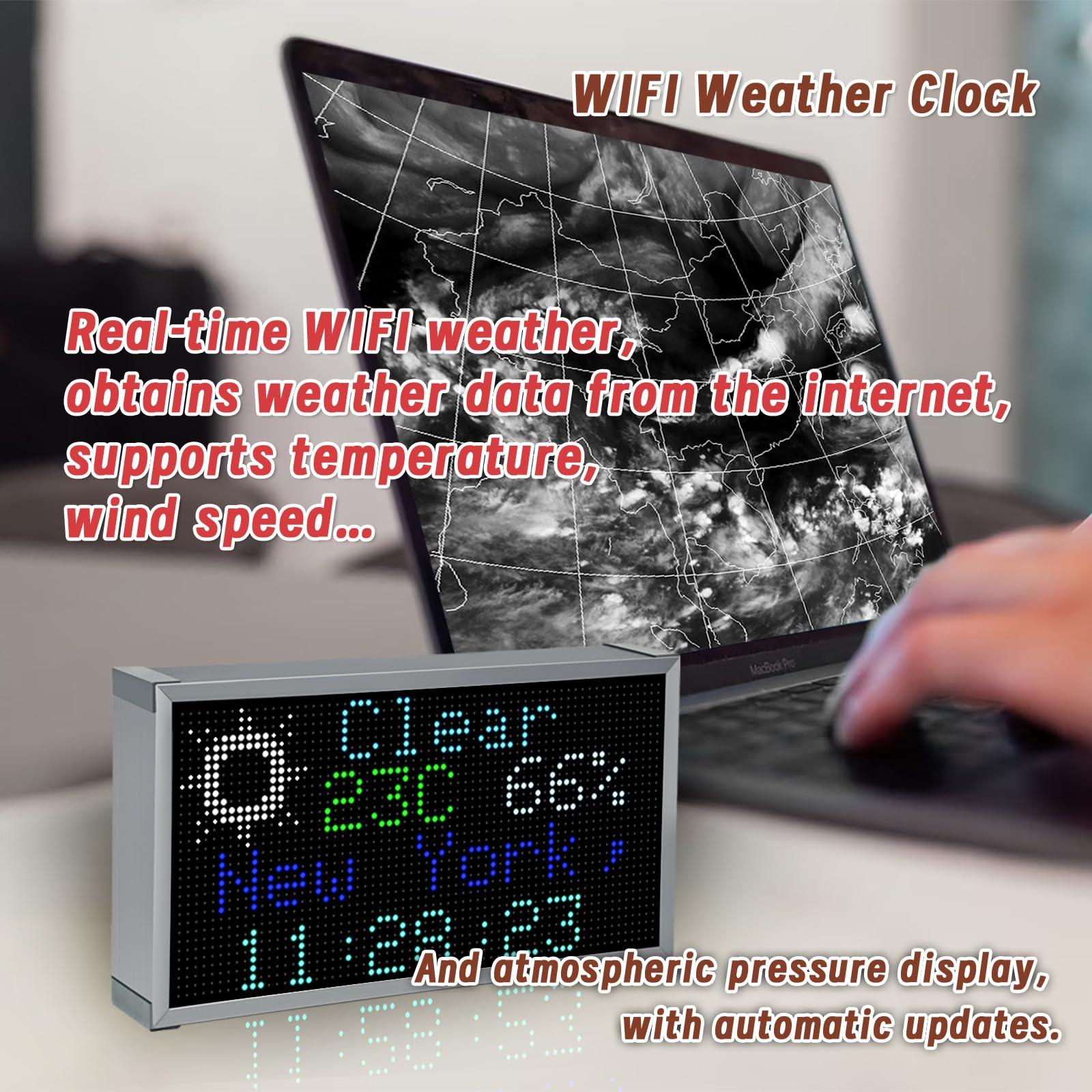 Vastarry Vastarry Real-Time Crypto Ticker Bitcoin Stock Ticker Monitor Display Digital Clock Weather, Temperature, Humidity, 64 * 32 Pixel Screen