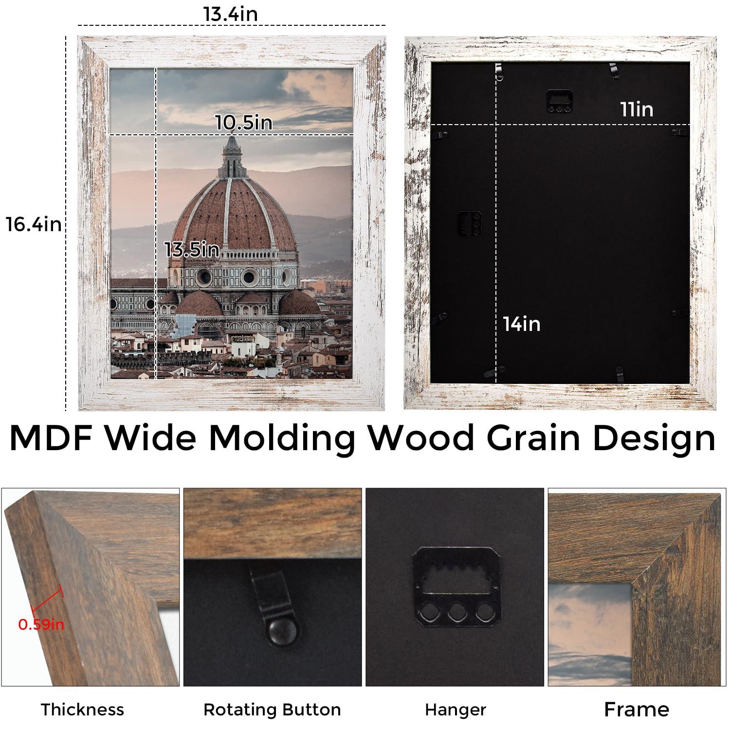 CountryArtHouse 10x15 Frame Gold Bamboo Picture Frame | 0.75 Inch Moulding Width | 0.625 Inches Rabbet Depth | Solid Wood Frame Complete with UV Acrylic Plexiglass, Foam Board Backing & Hanging Hardware