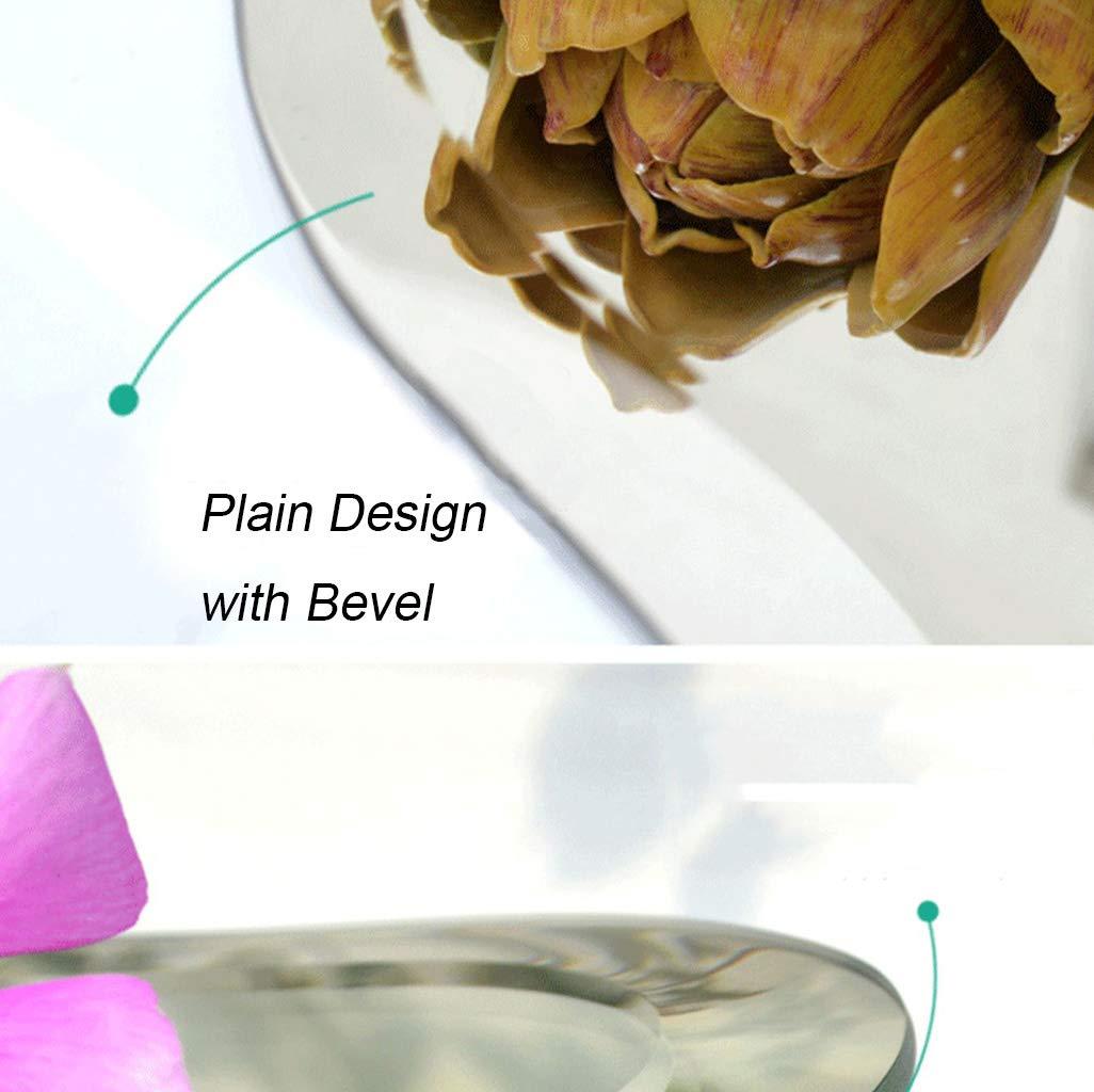 WRRAC-Mirror Frameless Wall Mounted Bathroom Mirror Unique Heart-Shaped Bevelled HD Vanity Glass Mirror with Polished Edge for Bedroom Living Room (46X50cm)