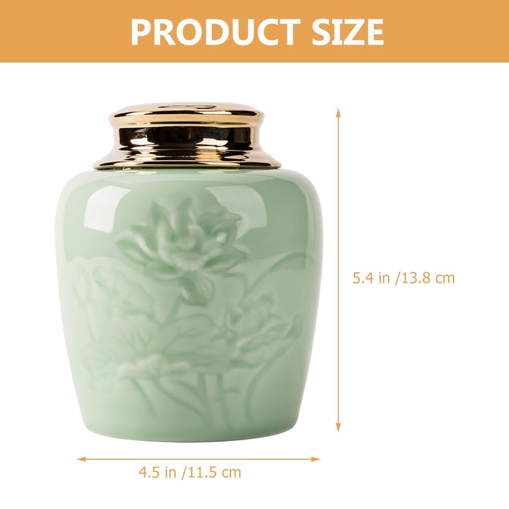 DECHOUS DECHOUS Ceramic Tea Canister Small 24oz Loose Leaf Tea Storage Container Porcelain Tea Canister with Lid for Loose Tea Sealed Ceramic Jar for Home Kitchen Office Tea Coffee Sugar