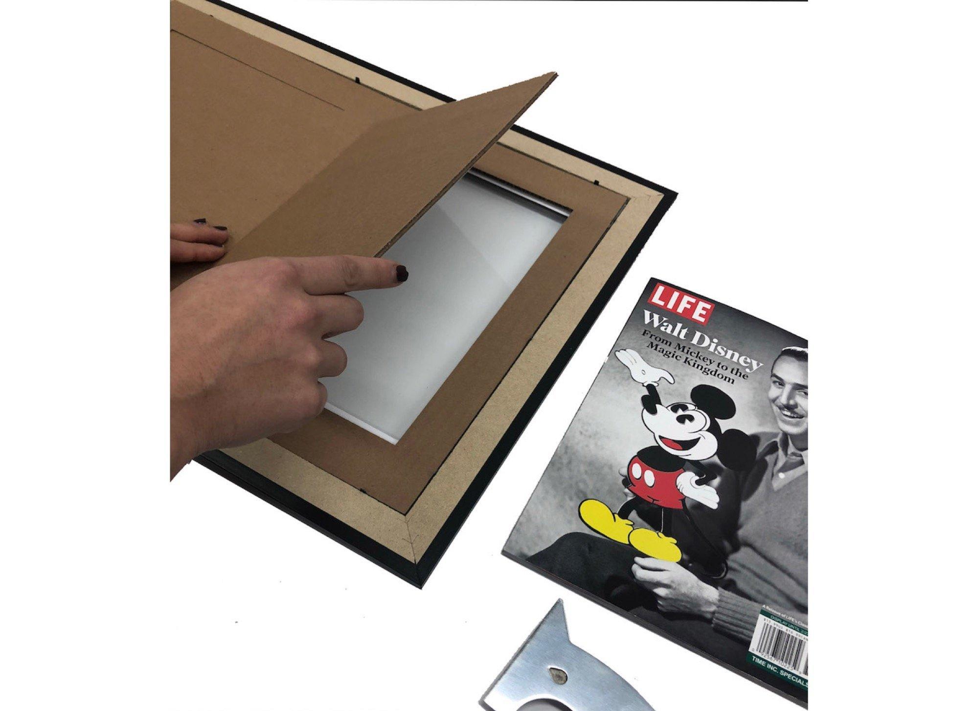 Creative Picture Frames CreativePF [1420bk-w] Double Magazine Frame HoldsMagazines Measuring 8 1/4 by 11-inches, White/Black Core Matting with Installed Hangers (MEASURE-YOUR-MAGAZINE)