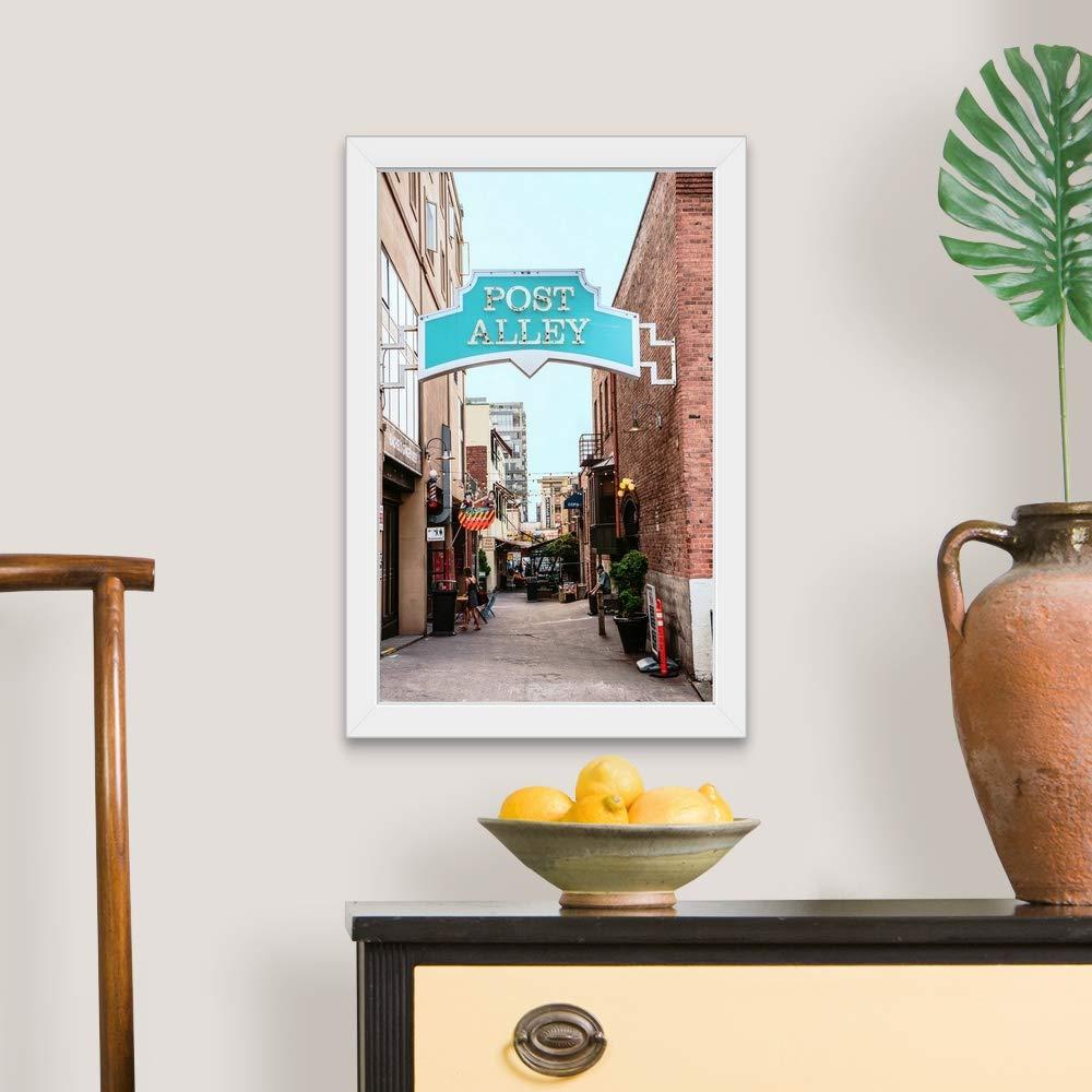 CANVAS ON DEMAND Post Alley, Seattle, Washington White Framed Art Print, Seattle Artwork
