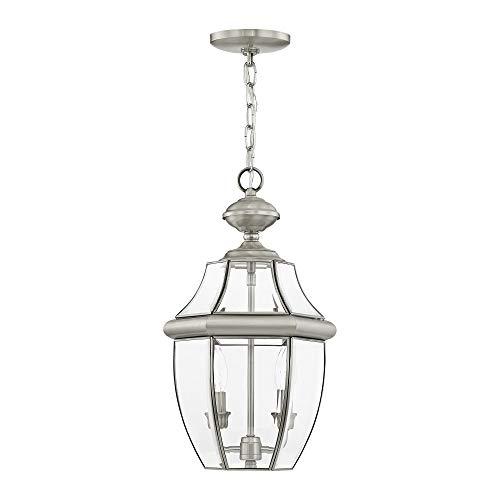 Livex Lighting Livex Lighting 2255-07 Monterey - 2 Light Outdoor Pendant Lantern, Bronze Finish with Clear Beveled Glass