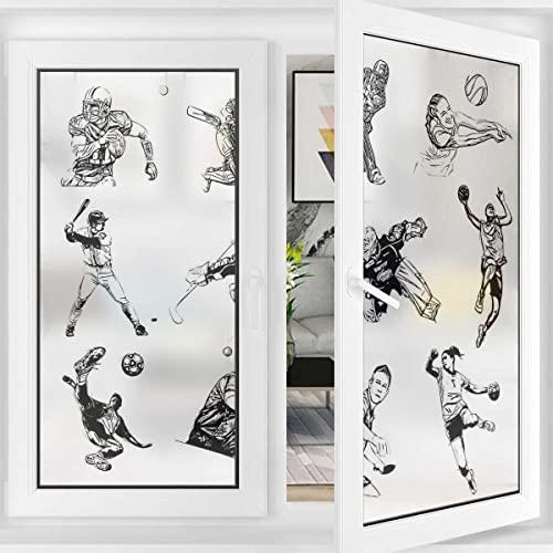 JIXIRUY Window Tinting Film for Home Sports Theme Sketch 3D Printing Customized Window Film Glass Stickers