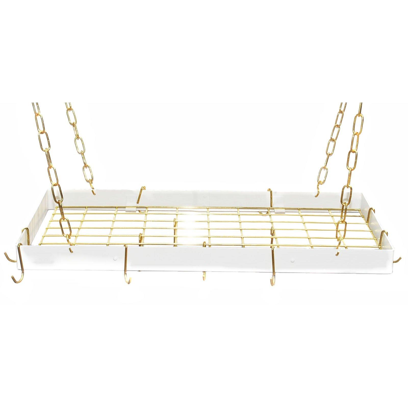 Rogar Rogar Black Rectangle Pot Rack with Grid
