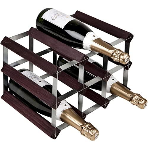 RTA RTA 9 Bottle Traditional Wine Rack-Kit-Dark Pine (FSC)