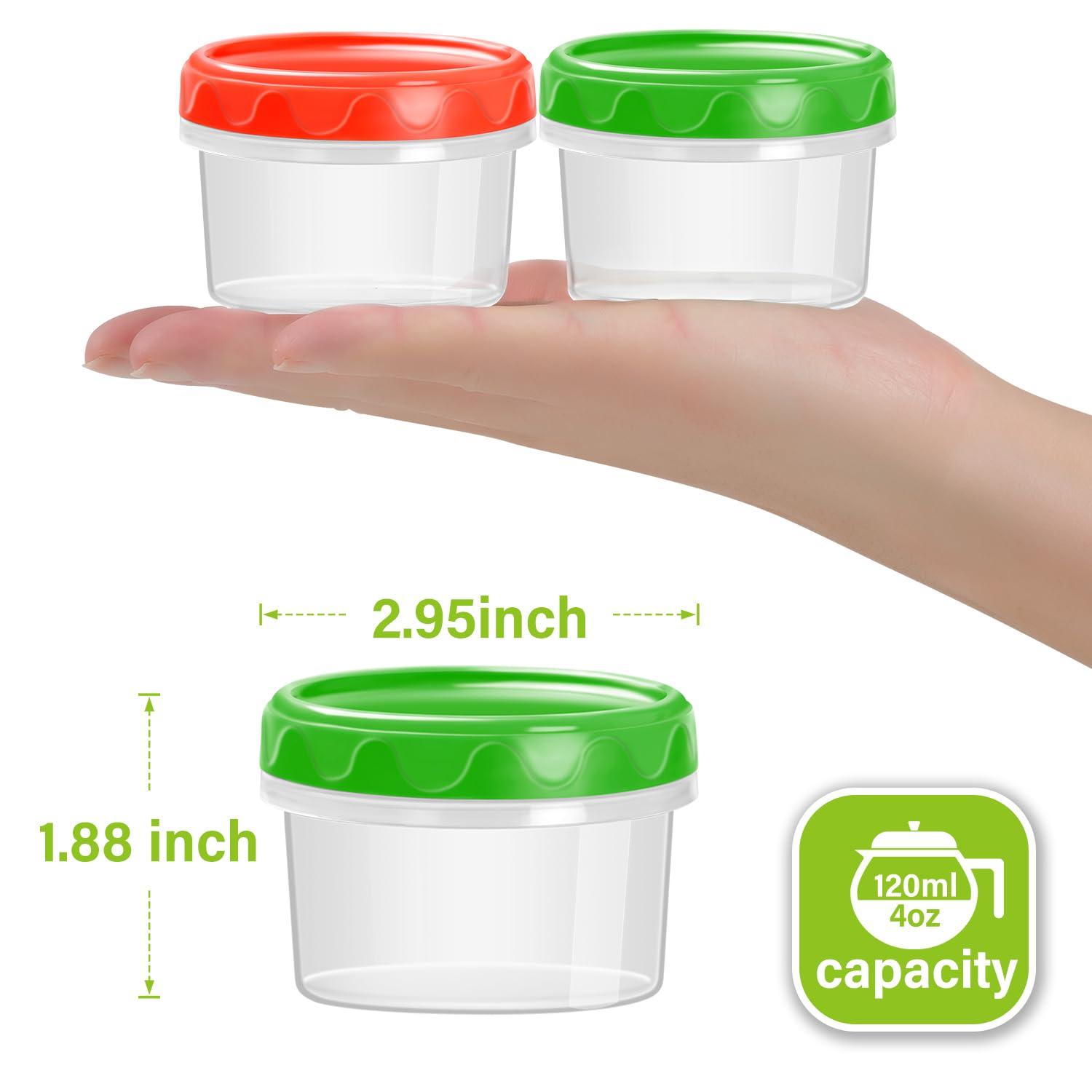 EONJOE EONJOE 4oz Small Plastic Containers with Lids Reusable Dishwasher Freezer Safe Airtight, 6-Pack