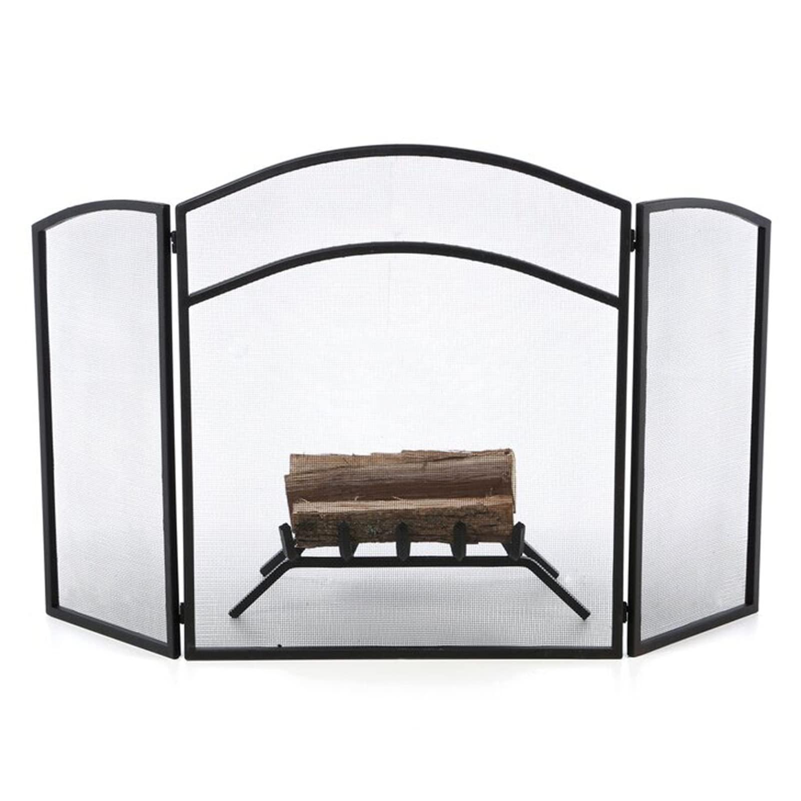 SDdPulse SDdPulse Simple Fireplace Screen Door Foldable, Wrought Iron Mesh Fire Spark Guard for Coal Firing Stove/Wood Firing Hearth, 12681cm,