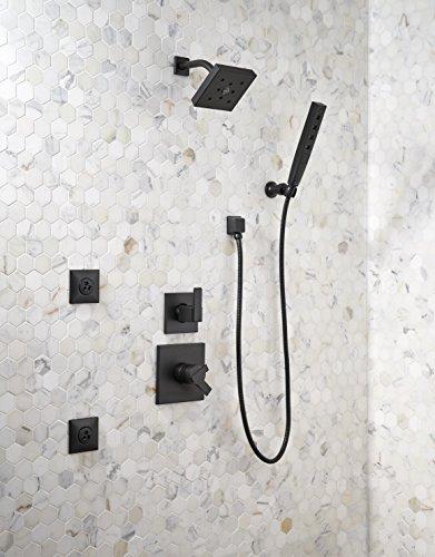 DELTA FAUCET Delta Faucet 5-Spray Touch-Clean H2Okinetic Wall-Mount Hand Held Shower with Hose, Matte Black 55140-BL