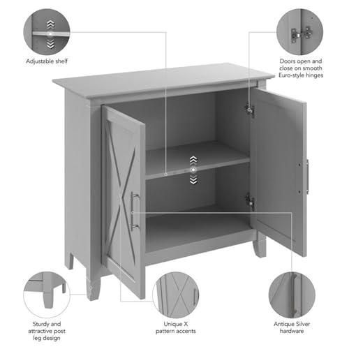 Bush Furniture Bush Furniture Key West Small Storage Cabinet with Doors and Shelves in Cape Cod Gray, 2 Door Accent Chest for Home Office, Living Room, Entryway