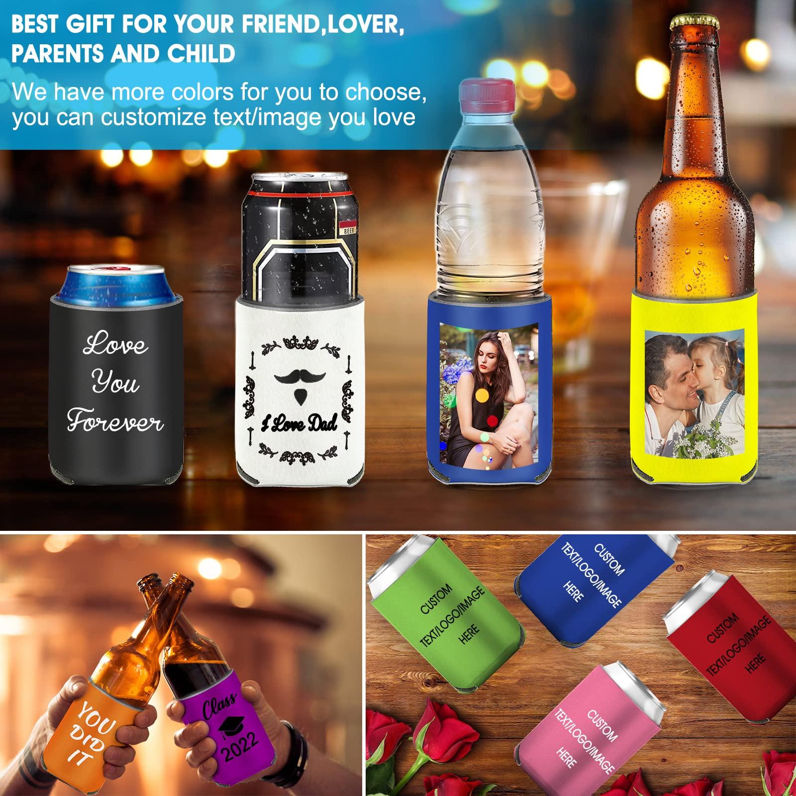 Westpearl Custom Can Sleeve Beer Coolers 50pcs Bulk Personalized Can Cooler With Photo Logo Customized Insulated Beverage Bottle Holder for Party Weddings Fishing Picnics