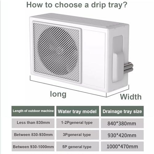 GMBAYUE GMBAYUE Ac Unit Drain Pan, Air Conditioner Drip Tray with Drain Hole, Stainless Steel Condensate Drain Pan for Universal Split Air Conditioner Heat Pump Systems (Color : 2P)