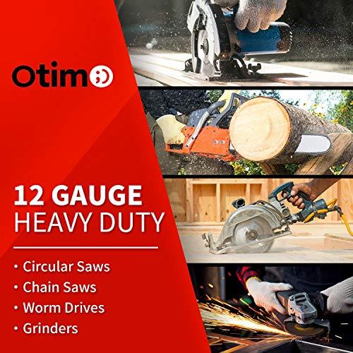 Otimo Otimo 100 Ft 12/3 SJTW Red, Heavy Duty Outdoor Extension Cord - 3 Prong Ground Plug, 15A 1875W, Water & Weather Resistant, Flame Retardant