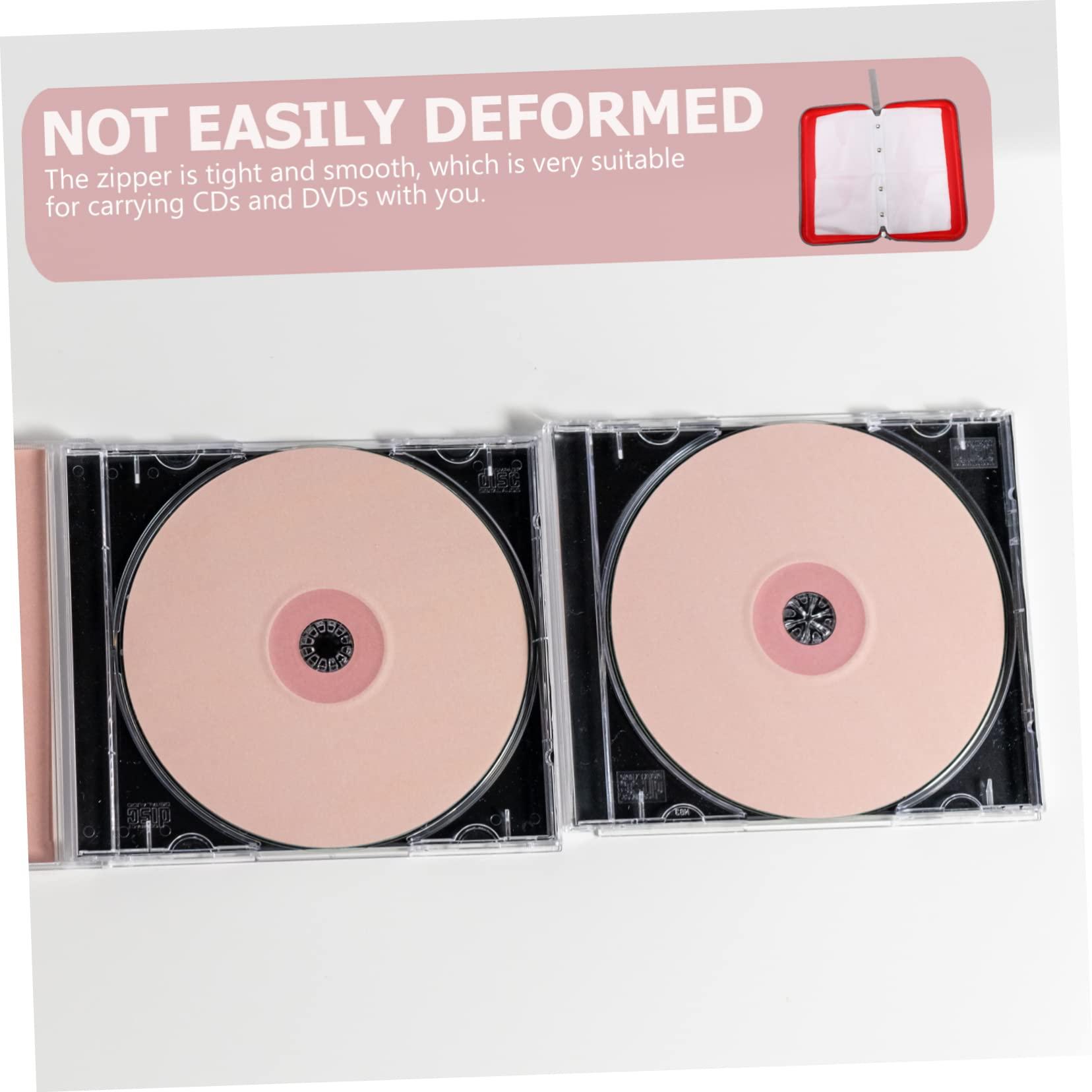 ROMISBABA ROMISBABA CD Package CD Organizer Blank Cassette Empty Cases Big Capacity Bag Blank CD Case Organizer CD Storage Case Disc Storage Bag Media Storage Bags Wallets CD Case Red Plastic