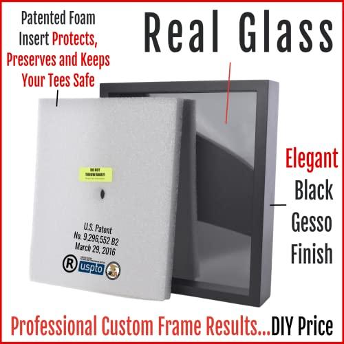 Shart Shart Original T Shirt Frame with Real Glass - Concert Event T Shirts Sports Jersey Display Case Frames, Black 11 x 14 Inches