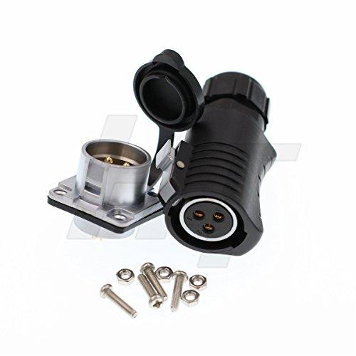 HangTon Connect HangTon LP20 3 Pin 30 Amp Power Connector Female Cable Plug Panel Male Socket Waterproof Electrical Gold Plated Connector