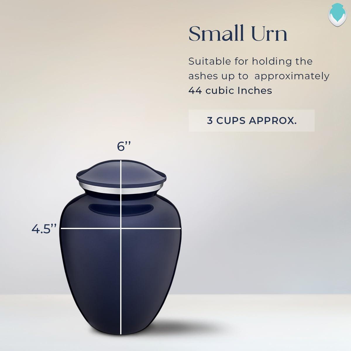 GetUrns Geturns Embrace Small Personalized Baseball Cremation Urns for Human Ashes I Cobalt Blue Funeral Urn for Men and Women with Double Side Engraving I 44 lbs