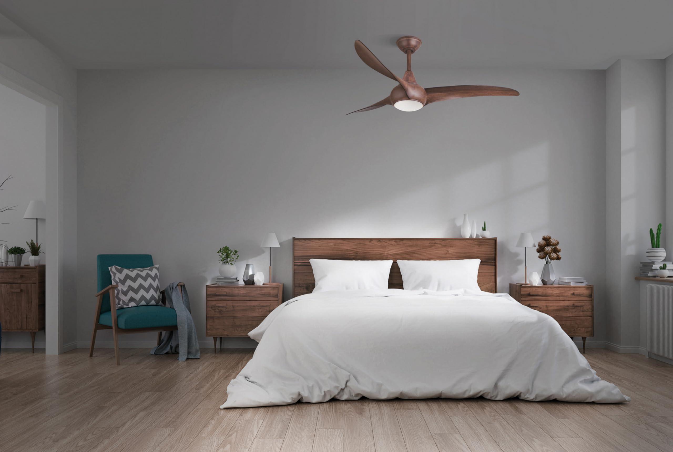 MINKA-AIRE MINKA-AIRE F844-DK Light Wave 52 Inch Ceiling Fan with LED Light Kit, Brown Distressed Koa Finish